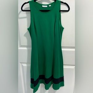 New York & Co. Colorblock Fit & Flare Cotton Dress. Size S. Color Green; Black.